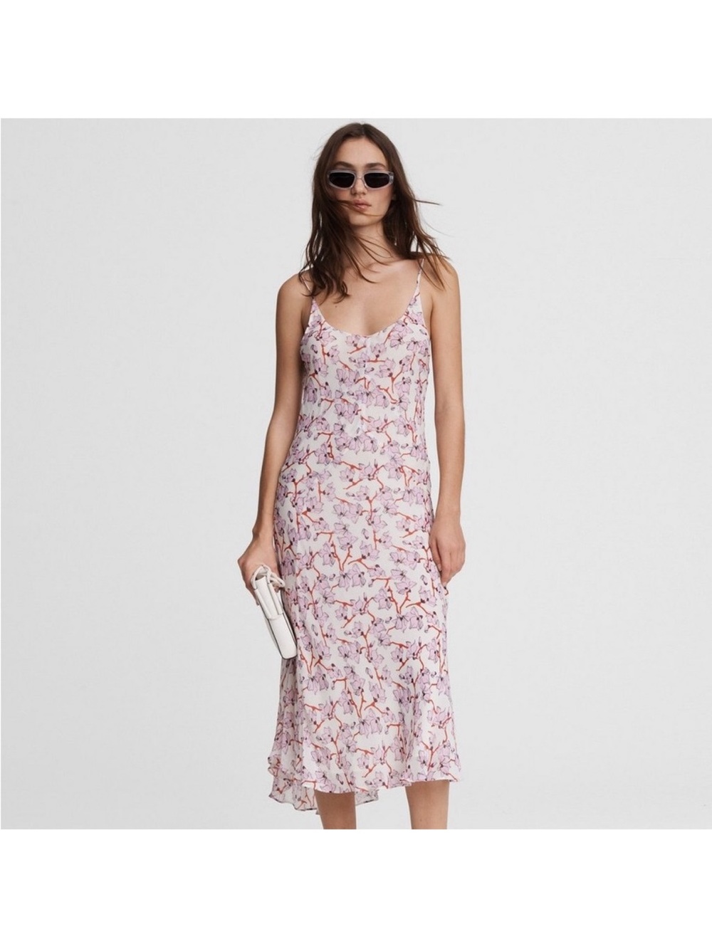 rag & bone Pink Floral Slip Midi Dress